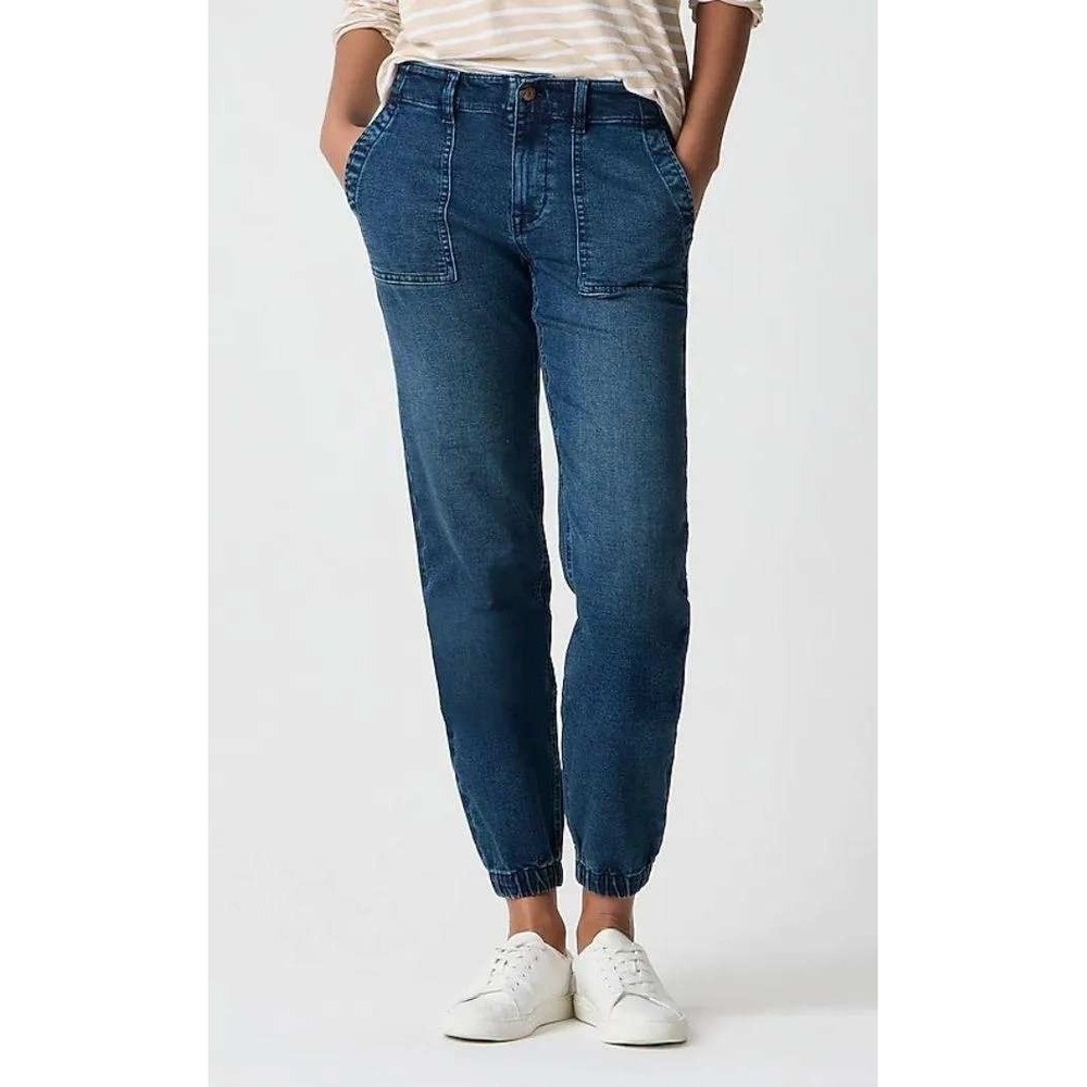 J.Crew Denim Joggers 29 Blue Elastic Waist Transitional Comfortable Everyday